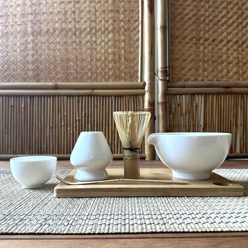 Matcha Tea Ware - Bowl with Pouring Spout, Stand & Cup – image 3