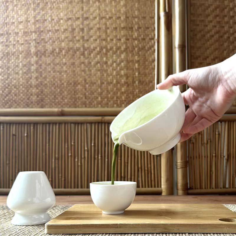 Matcha Tea Ware - Bowl with Pouring Spout, Stand & Cup – image 2