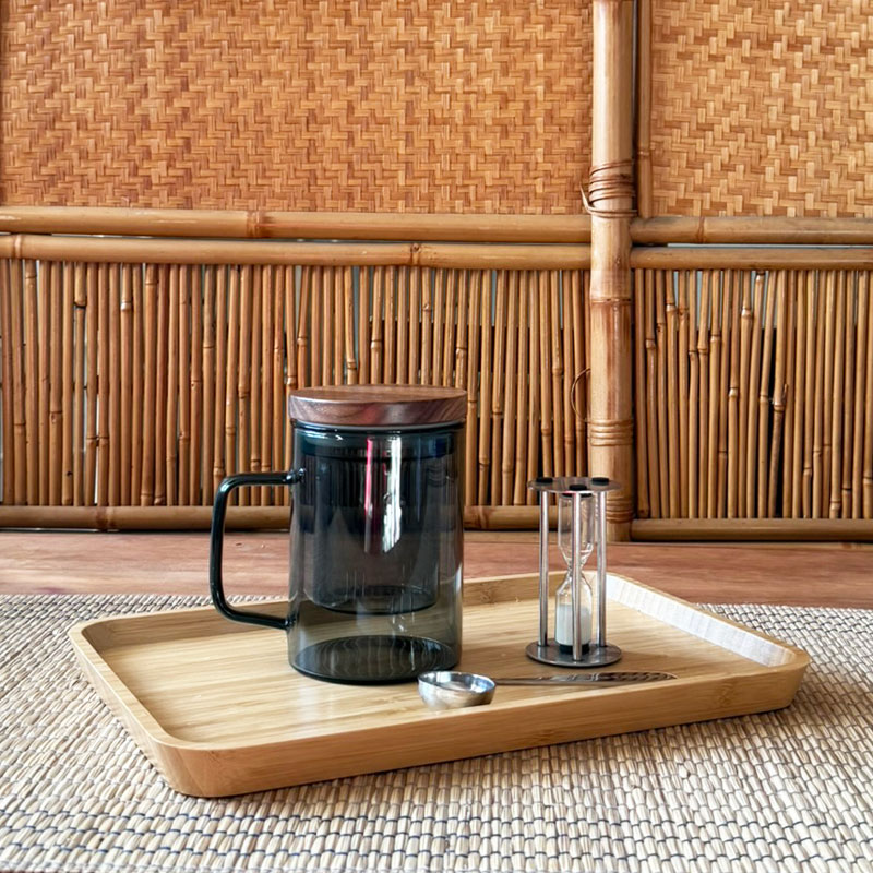 Glass Lidded Infuser Mug 'Soho' Grey – image 2