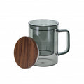 Glass Lidded Infuser Mug 'Soho' Grey