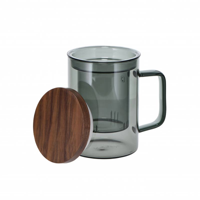 Glass Lidded Infuser Mug 'Soho' Grey