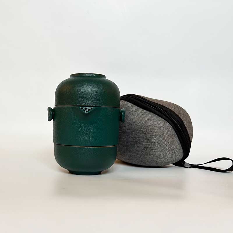 eteaket Bubble Two Cup Blue with travel case