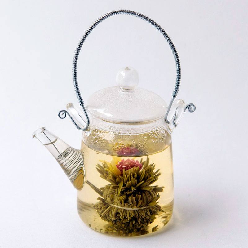 Flowering Glass Teapot