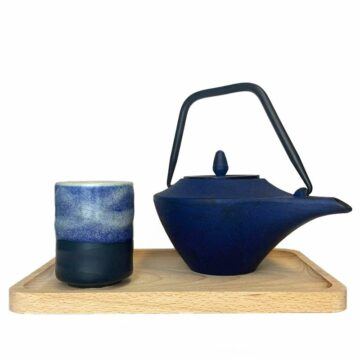 Curated Japanese Tea Set - Cup Serving tray and Cast Iron tea pot