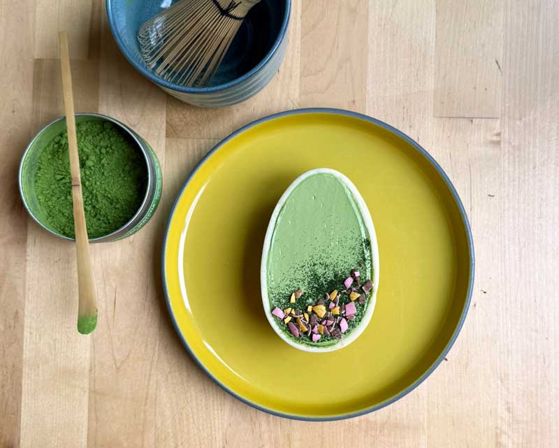 Matcha Cheesecake Easter Egg