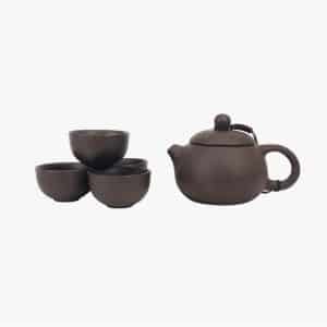 Zisha Clay Kung Fu Tea Set 7oz Tea Pot with 4 Cups