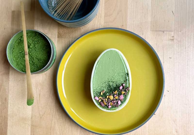 Matcha Cheesecake Easter Egg